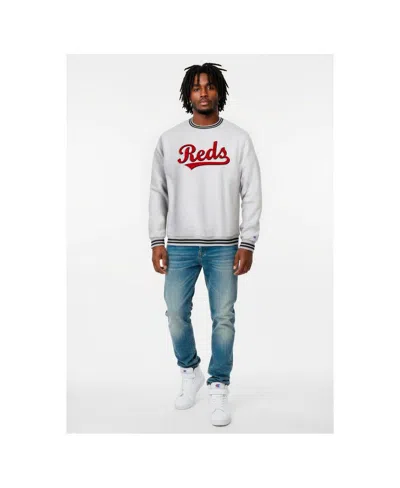 Champion Men's Heather Gray Cincinnati Reds Reverse Weave Sweatshirt