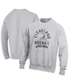 Champion Men's Heather Gray Cleveland Browns Reverse Weave Fleece Pullover Sweatshirt In Gold