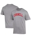 Champion Men's Heather Gray Cornell Big Red Basic Arch T-shirt In Gray