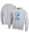 Champion Men's Heather Gray Detroit Lions Reverse Weave Fleece Pullover Sweatshirt In Gray