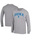 Champion Men's Heather Gray Duke Blue Devils Arch Over Logo Long Sleeve T-shirt