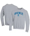 Champion Heather Gray Duke Blue Devils Arch Over Logo Pullover Sweatshirt