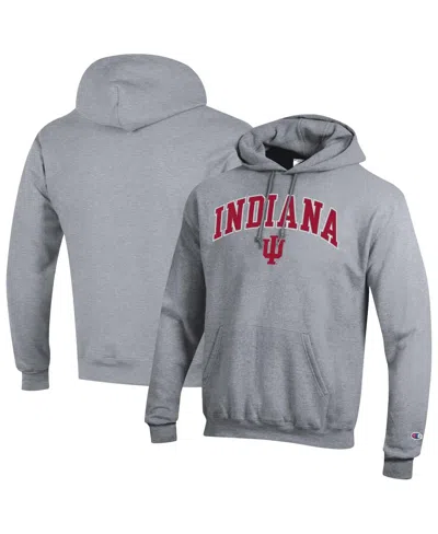 Champion Heather Gray Indiana Hoosiers Arched Logo Fleece Pullover Hoodie