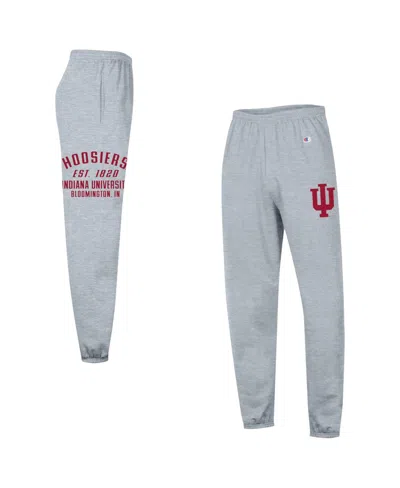 Champion Men's Heather Gray Indiana Hoosiers Power Blend Banded Fleece Sweatpants