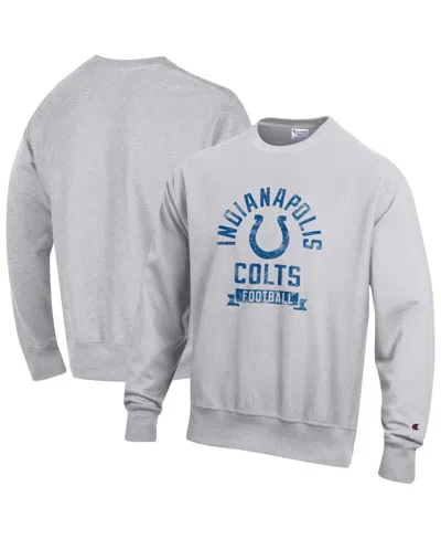 Champion Men's Heather Gray Indianapolis Colts Reverse Weave Fleece Pullover Sweatshirt