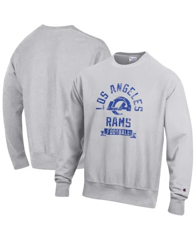 Champion Men's Heather Gray Los Angeles Rams Reverse Weave Fleece Pullover Sweatshirt