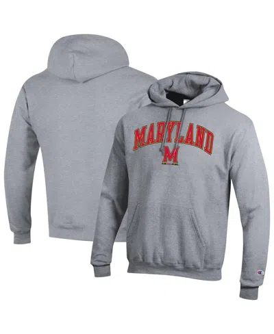 Champion Heather Gray Maryland Terrapins Arch Over Logo Pullover Hoodie