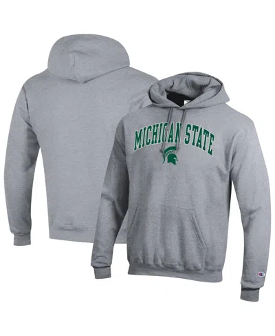 Champion Heather Gray Michigan State Spartans Arch Over Logo Pullover Hoodie