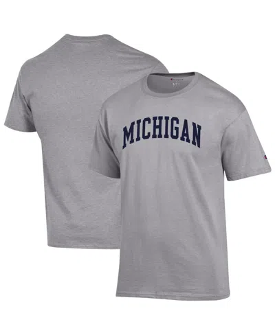 Champion Men's Heather Gray Michigan Wolverines Basic Arch T-shirt