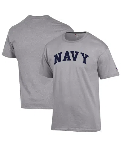 Champion Men's Heather Gray Navy Midshipmen Basic Arch T-shirt
