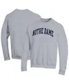 Champion Heather Gray Georgetown Hoyas Basic Arch Fleece Pullover Sweatshirt In Gray