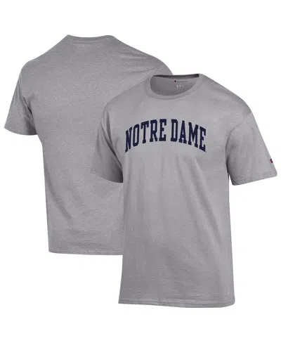 CHAMPION MEN'S HEATHER GRAY NOTRE DAME FIGHTING IRISH BASIC ARCH T-SHIRT