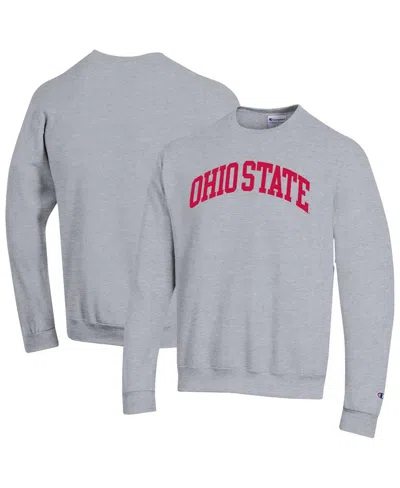 Champion Heather Gray Ohio State Buckeyes Basic Arch Fleece Pullover Sweatshirt