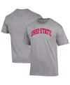 Champion Men's Heather Gray Ohio State Buckeyes Basic Arch T-shirt In Gray