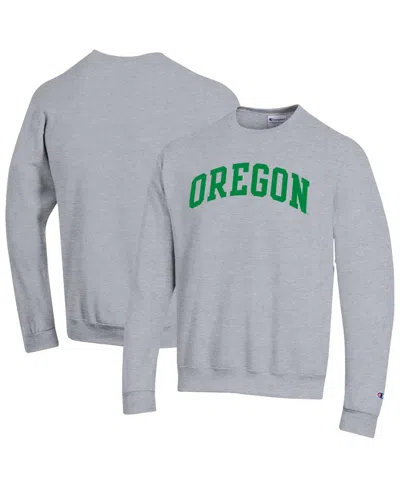 Champion Men's Heather Gray Oregon Ducks Basic Arch Fleece Pullover Sweatshirt