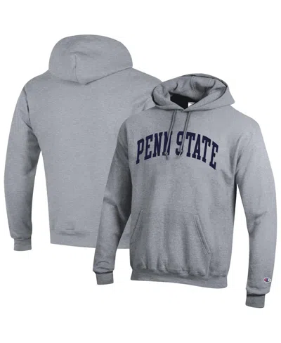 Champion Men's Heather Gray Penn State Nittany Lions Basic Arch Fleece Pullover Hoodie