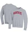 Champion Men's Heather Gray Washington State Cougars Basic Arch Fleece Pullover Sweatshirt In Gray