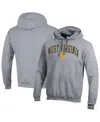 Champion Heather Gray West Virginia Mountaineers Arch Over Logo Pullover Hoodie In Gray