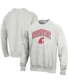 Champion Men's Heathered Gray Washington State Cougars Arch Over Logo Reverse Weave Pullover Sweatshirt In Heathered Gray