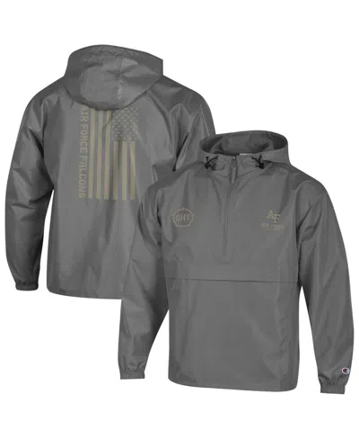 Champion Men's Hooded 1/2-zip Lightweight Windbreaker In Gray