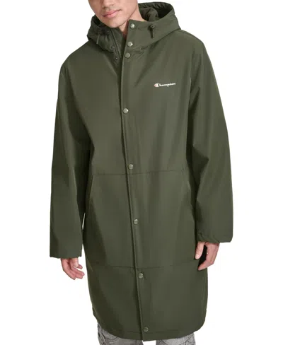 Champion Men's Hooded Stadium Jacket With Fleece Lining In Forest Night