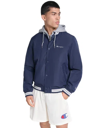 Champion Men's Hooded Varsity Jacket In Animal Print