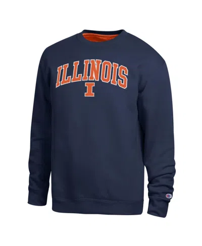 Champion Men's Illinois Fighting Illini Arch Crewneck Pullover Sweatshirt In Blue