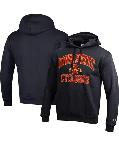 Champion Men's Iowa State Cyclones High Motor Pullover Hoodie In Black