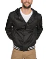 Champion Men's Jersey Hood Varsity Bomber Jacket In Black