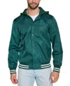 Champion Men's Jersey Hood Varsity Bomber Jacket In Green