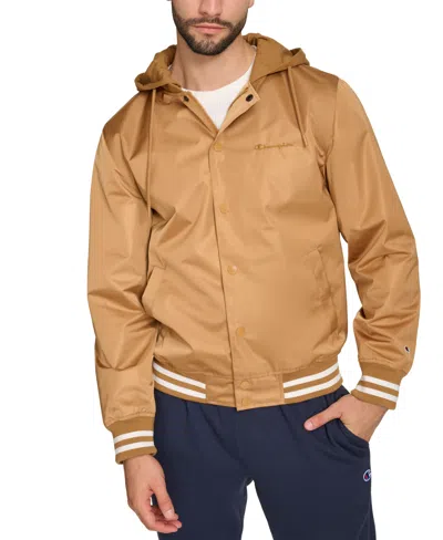 Champion Men's Jersey Hood Varsity Bomber Jacket In Multi