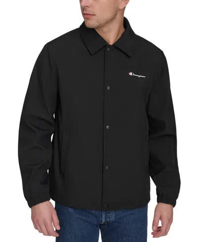 Champion Men's Logo Coach Jacket In Black