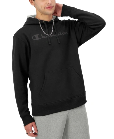 Champion Men's Logo Graphic Pullover Hoodie In Black