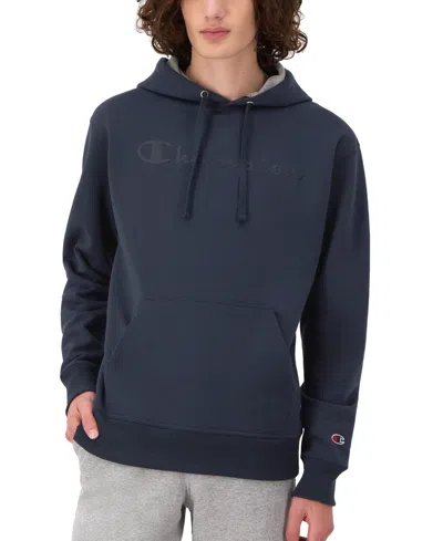 Champion Men's Logo Graphic Pullover Hoodie In Navy