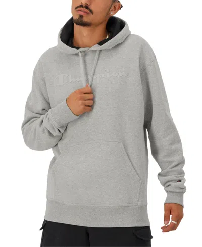 Champion Men's Logo Graphic Pullover Hoodie In Oxford Gray
