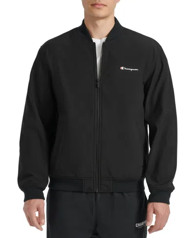 Champion Softshell Varsity Bomber Jacket In Black