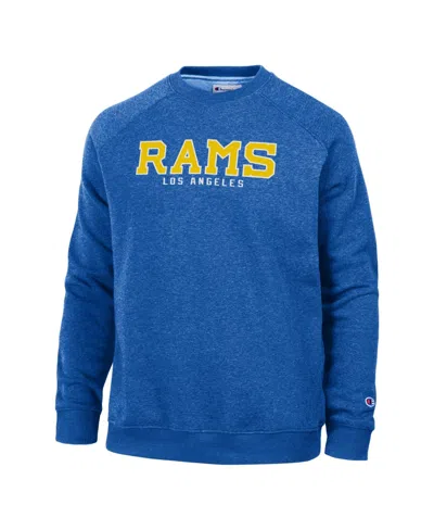Champion Men's Los Angeles Rams Graphic Raglan-sleeve Fleece Sweatshirt In Blue
