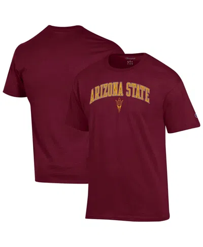 Champion Men's Maroon Arizona State Sun Devils Arch Over Logo T-shirt In Red