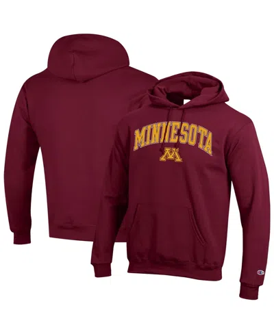 Champion Men's Maroon Minnesota Golden Gophers Arched Logo Fleece Pullover Hoodie Sweatshirt In Red