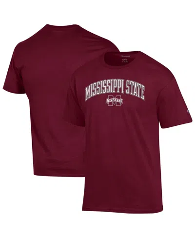 Champion Men's Maroon Mississippi State Bulldogs Arch Over Logo T-shirt In Burgundy