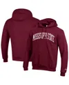 Champion Men's Maroon Mississippi State Bulldogs Basic Arch Fleece Pullover Hoodie In Red
