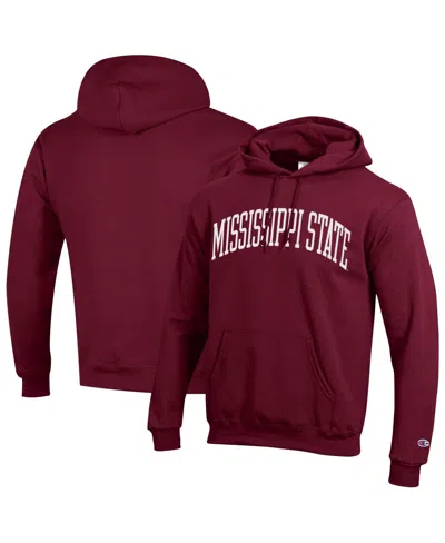 Champion Men's Maroon Mississippi State Bulldogs Basic Arch Fleece Pullover Hoodie In Red