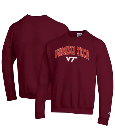 Champion Maroon Virginia Tech Hokies Arch Over Logo Pullover Sweatshirt