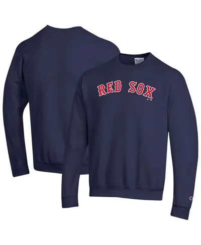 Champion Men's Navy Boston Red Sox Powerblend Wordmark Sweatshirt In Blue