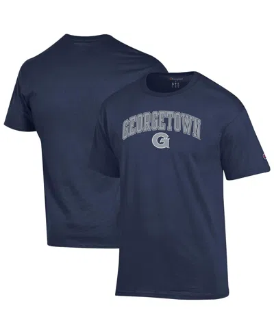 Champion Men's Navy Georgetown Hoyas Arch Over Logo T-shirt In Blue