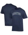 Champion Men's Navy Georgetown Hoyas Basic Arch T-shirt In Blue