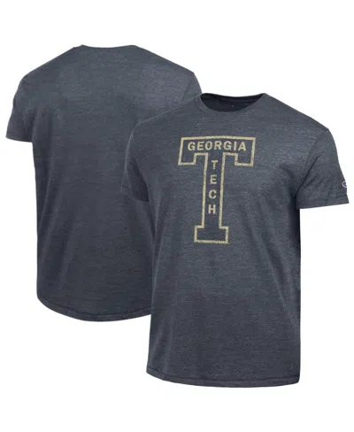 Champion Men's Navy Georgia Tech Yellow Jackets Vintage Triumph Tri-blend T-shirt In Blue