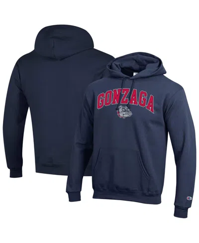 Champion Men's Navy Gonzaga Bulldogs Arched Logo Fleece Pullover Hoodie In Blue