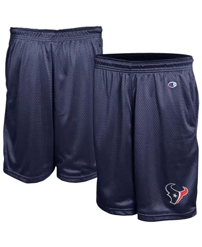 Champion Men's Navy Houston Texans Classic Mesh Shorts In Blue