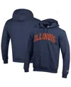 Champion Men's Navy Illinois Fighting Illini Basic Arch Fleece Pullover Hoodie In Blue